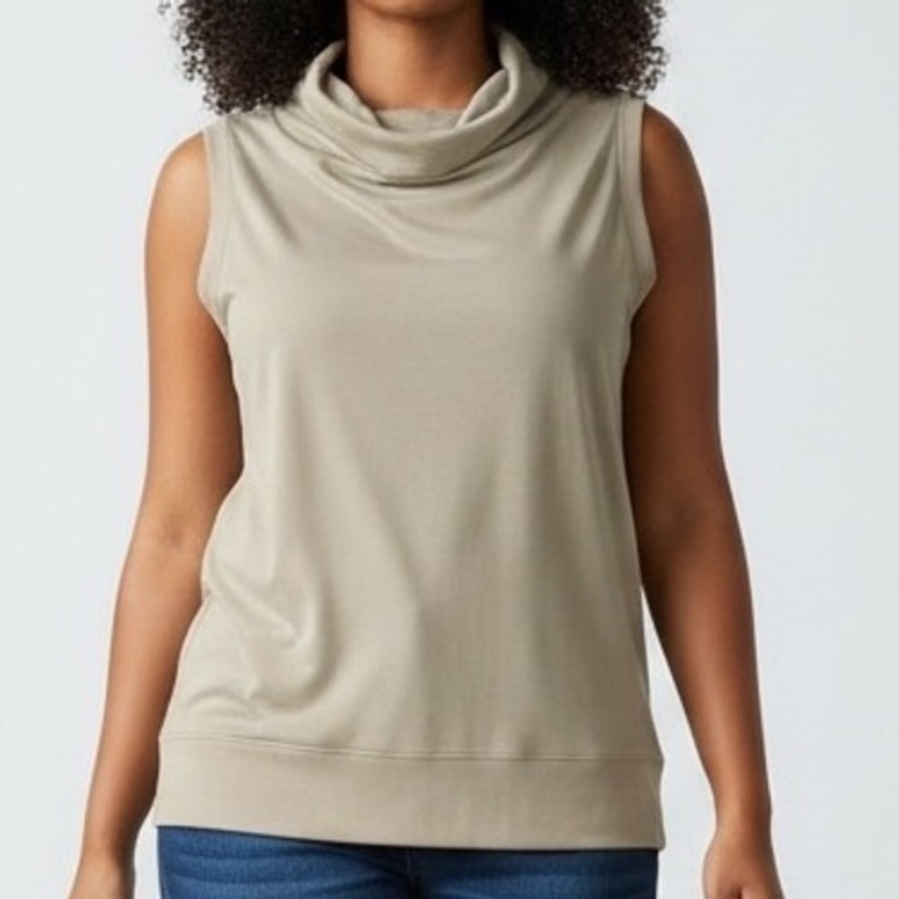 CALIA tank top Cowl Neck Top Ground Fennel XL NEW quiet luxury loungewear